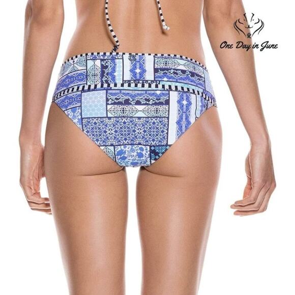 OdadeMar Blue Iris Medium Coverage Bikini Bottom Swimsuit Size S - Picture 1 of 3